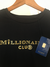 Load image into Gallery viewer, Millionaires Club Logo Tee w/ 24kt. Gold Bar 1g HangTag Combo
